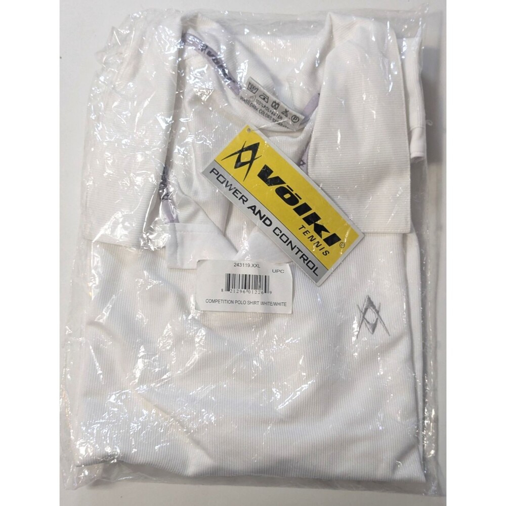 VTG Völkl Tennis Competition Polo Shirt White XXL Deadstock NWT 90s Y2K